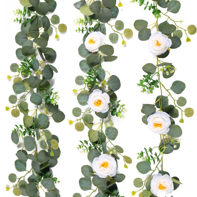 Realistic Faux Eucalyptus Vine with Lush Green Leaves - Perfect for Home Décor, Wedding Tables, and Event Styling