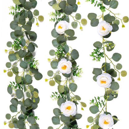 Realistic Eucalyptus Vine with Faux Eucalyptus Leaves - Perfect for Home Décor, Wedding Centerpieces, and Dining Table Decorations