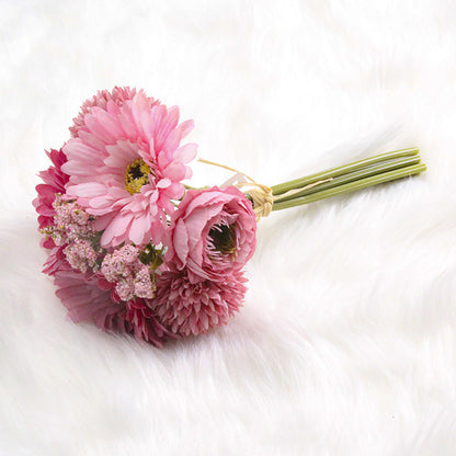 Lifelike Faux African Daisy Flower Bouquet - Elegant Artificial Floral Arrangement in Soft Pink and White, Perfect for Home Decor and Living Room Centerpieces