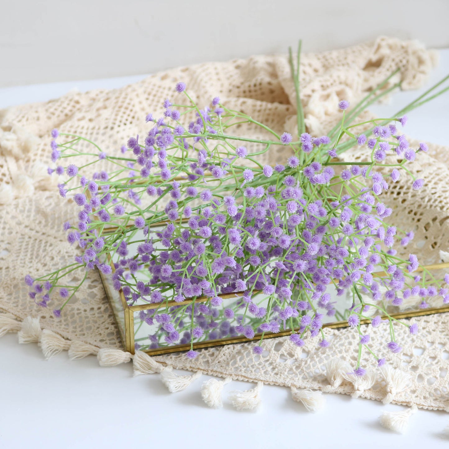 Stunning Faux Baby's Breath Bouquet - Elegant Single Stalk Floral Home Decor, Perfect for Weddings and Creative Arrangements