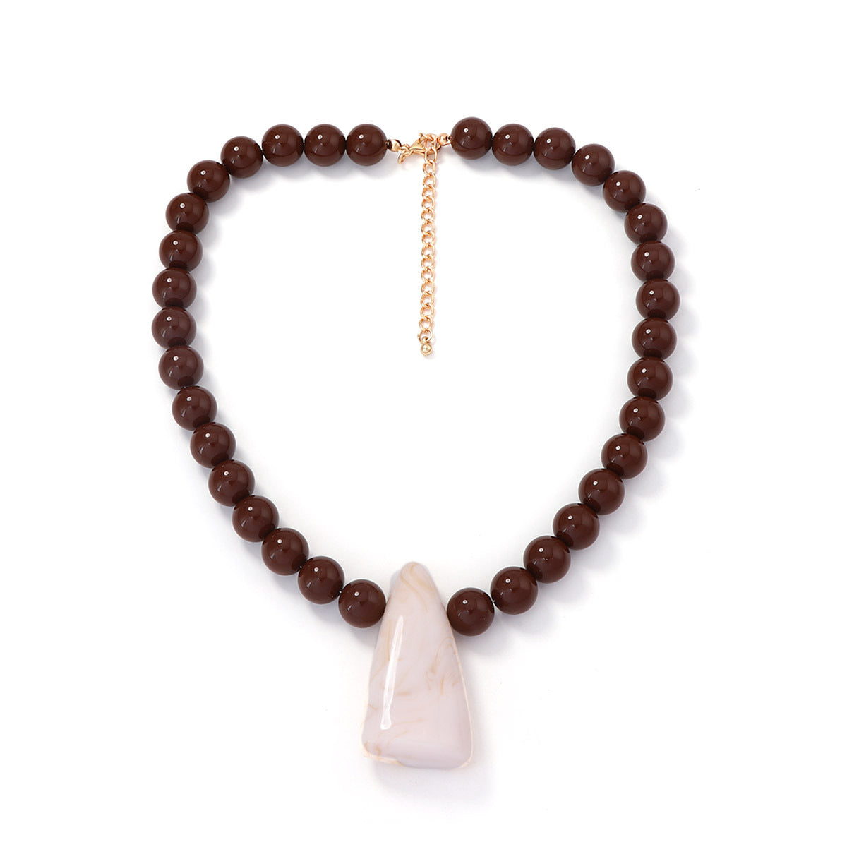Stylish Bohemian Chunky Beaded Geometric Resin Pendant Necklace - Versatile, Unique, and Perfect for Any Casual Outfit