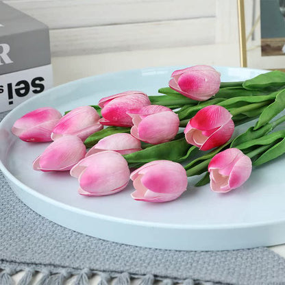 Realistic Mini PU Tulip | Artificial Faux Flowers for Home Decor and Wedding Celebrations - Long-lasting and Maintenance-free