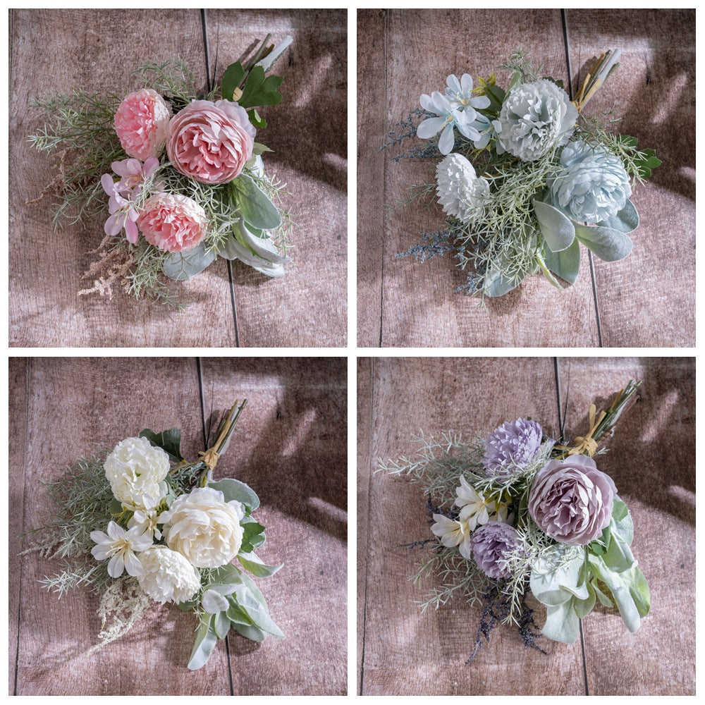 Elegant Asher Lu Lian Handcrafted Silk Flower Bouquet - Stunning Wedding Decor & Wall Hangings for a Dreamy Atmosphere (CF01407)