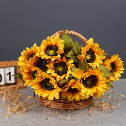 Stunning Sunflower Silk Flower Arrangement - Perfect for Living Room, Rustic Home Decor, and Hotel Decoration - Vibrant Artificial Flowers in Elegant Vase