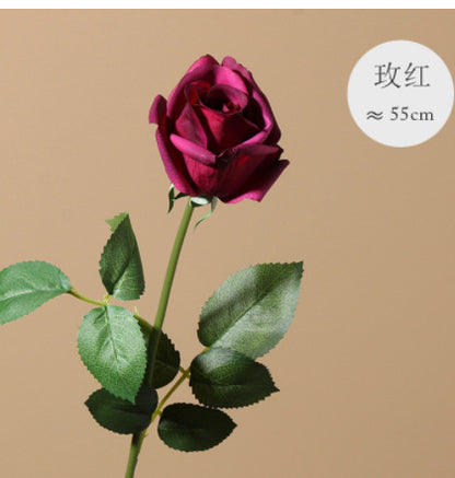 Realistic Touch Moisturizing Single Stem Faux Rose - Perfect for Home Decor, Weddings, and Bridesmaid Bouquets - Stunning Artificial Flower Arrangement