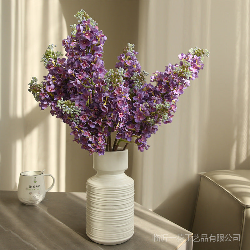 Realistic Touch Moisture-Retaining Purple Lilac Artificial Flowers for Rustic Indoor Home Decor – Perfect Table Centerpieces and Floral Arrangements