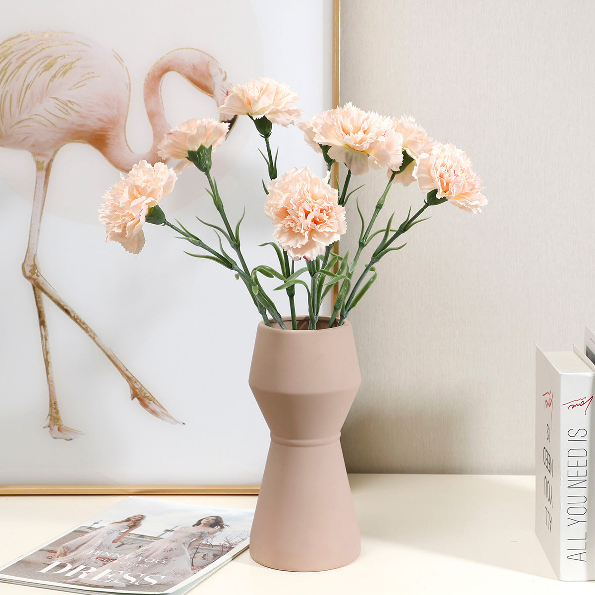 Realistic Touch Moisturizing Carnation Artificial Flower for Home and Living Room Decor - Perfect Fake Flower Gift for Mother's Day