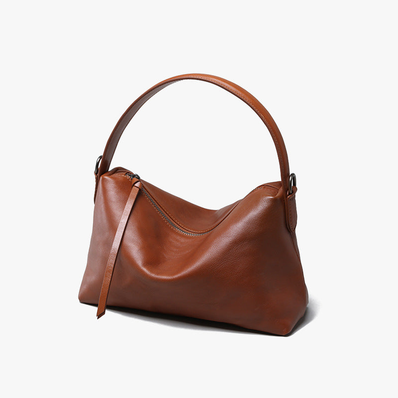 Luxurious Lazy Style Genuine Leather Pillow Bag Chic Commuter Underarm Tote for Women Blend of Elegance and Practicality