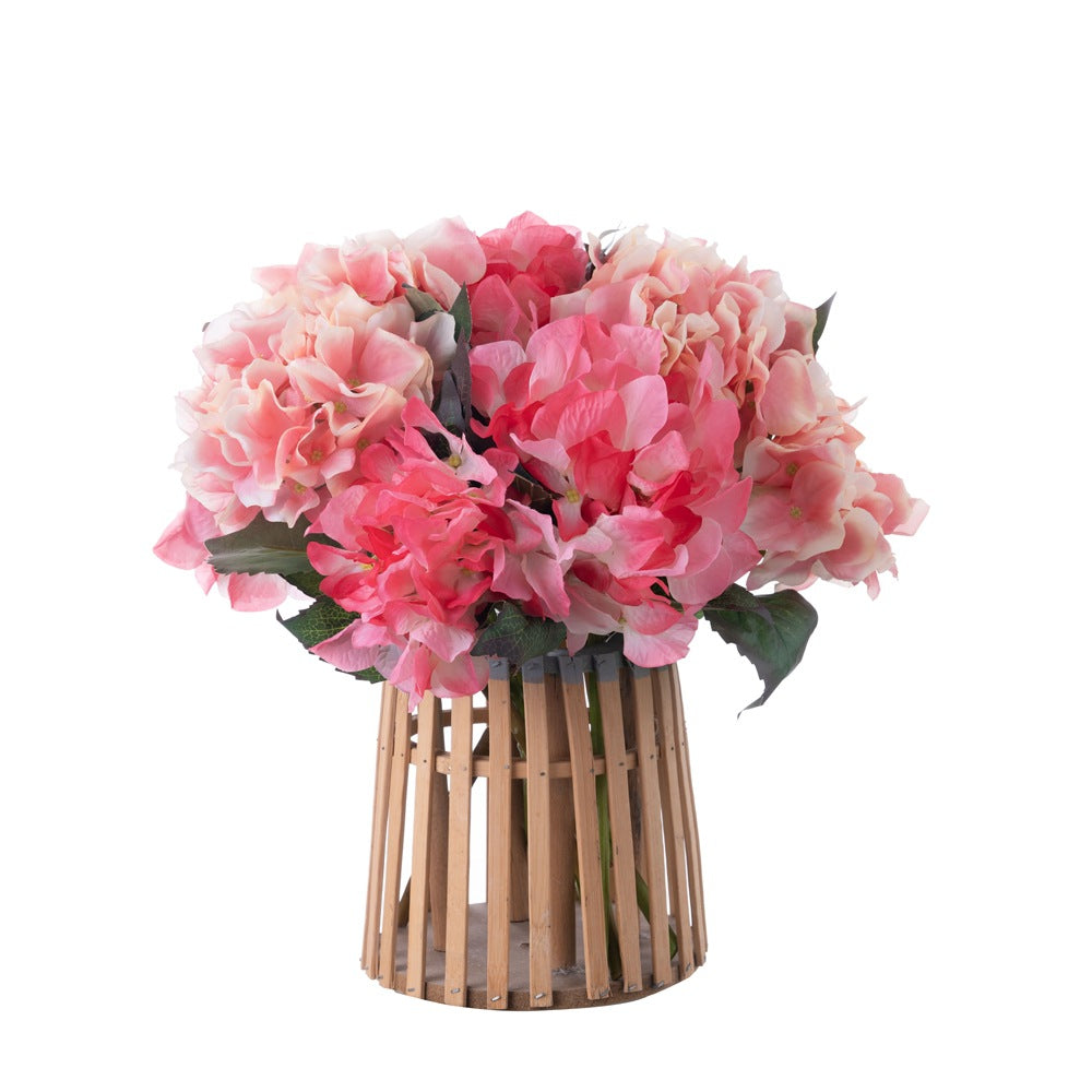 Realistic Short-Stemmed Hydrangea Artificial Flowers - Perfect for Weddings, Home Decor, and Special Events | Durable & Chic Decoration | Model MW07353