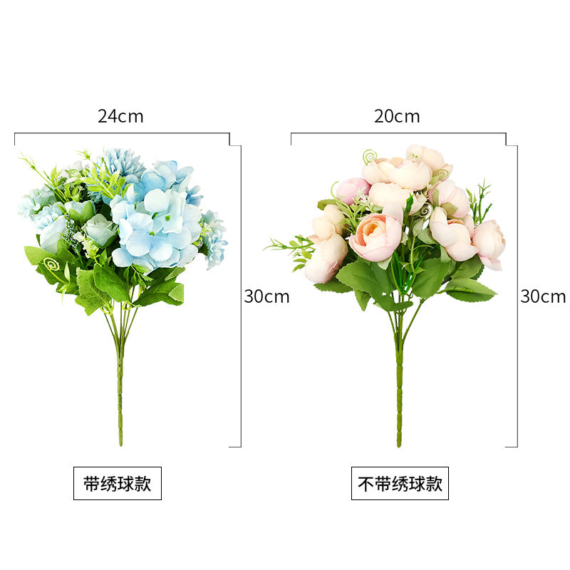 Realistic Faux Flower Bouquet for Home Decor – Elegant Silk Flower Arrangement for Table Centerpiece and Photography