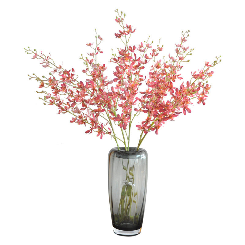 Stunning Artificial Orchid Arrangement for European-Style Home Decor - Lifelike 5-Branch Wedding Floral Centerpiece for Elegant Event Styling