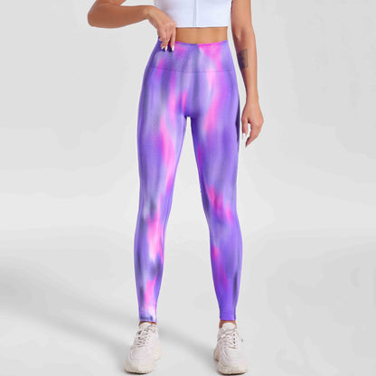 Seamless Tie Dye Aurora High Waisted Yoga Pants Squat Proof Ultralight and Moisture Wicking Workout Leggings for Outdoor Running and Fitness