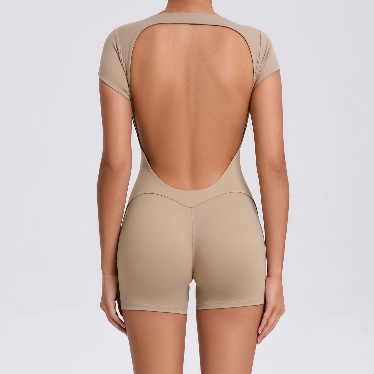 Backless Peach Butt Lifting Yoga Bodysuit Short Sleeve Dance and Fitness Outfit for Comfort and Style