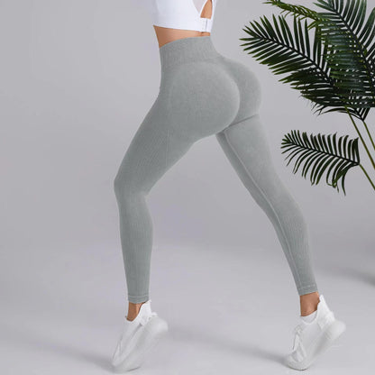 Sand Wash Seamless Peach Yoga Pants for Women High Waist Butt Lifting and Moisture Wicking Fitness Leggings for Outdoor Workouts