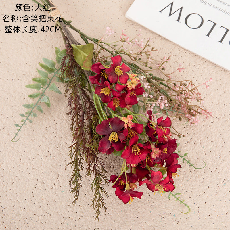 Stunning Artificial Flower Bouquet with Smilax - Perfect for Home Décor, Weddings, Handheld Bouquets, Aisle Decor, and Floral Walls - Model MW24832