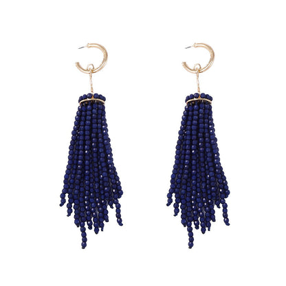 Elegant Vintage-Inspired Beaded Tassel Linear Earrings for Parties and Events – Exquisite, Versatile Jewelry for Women