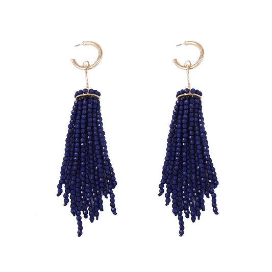 Elegant Vintage-Inspired Beaded Tassel Linear Earrings for Parties and Events – Exquisite, Versatile Jewelry for Women