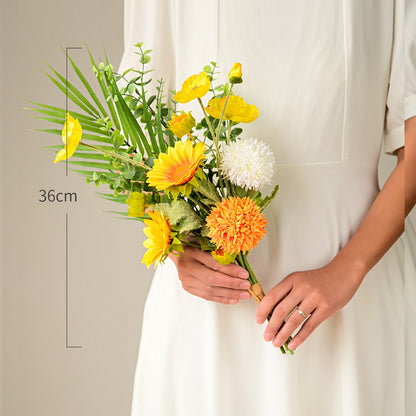 Charming Single Stem Sunflower Bouquet - Perfect for Photoshoots, Home Décor, and Seasonal Celebrations - Realistic Faux Flowers for Living Room Arrangements