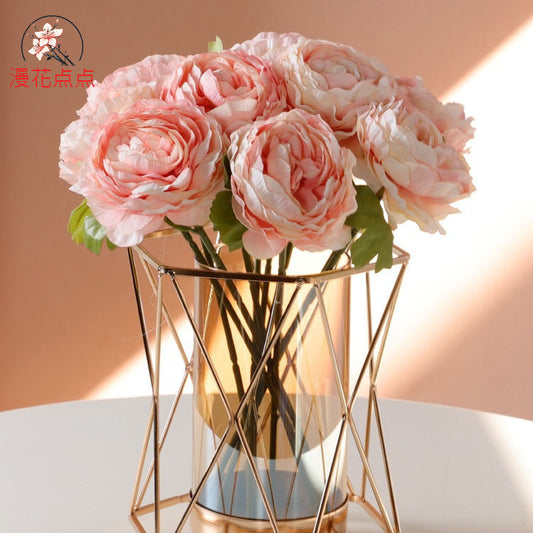 Realistic Peony and Lotus Artificial Flowers for Living Room Décor - Elegant Nordic Silk Floral Arrangements Perfect for Weddings and Home Decoration