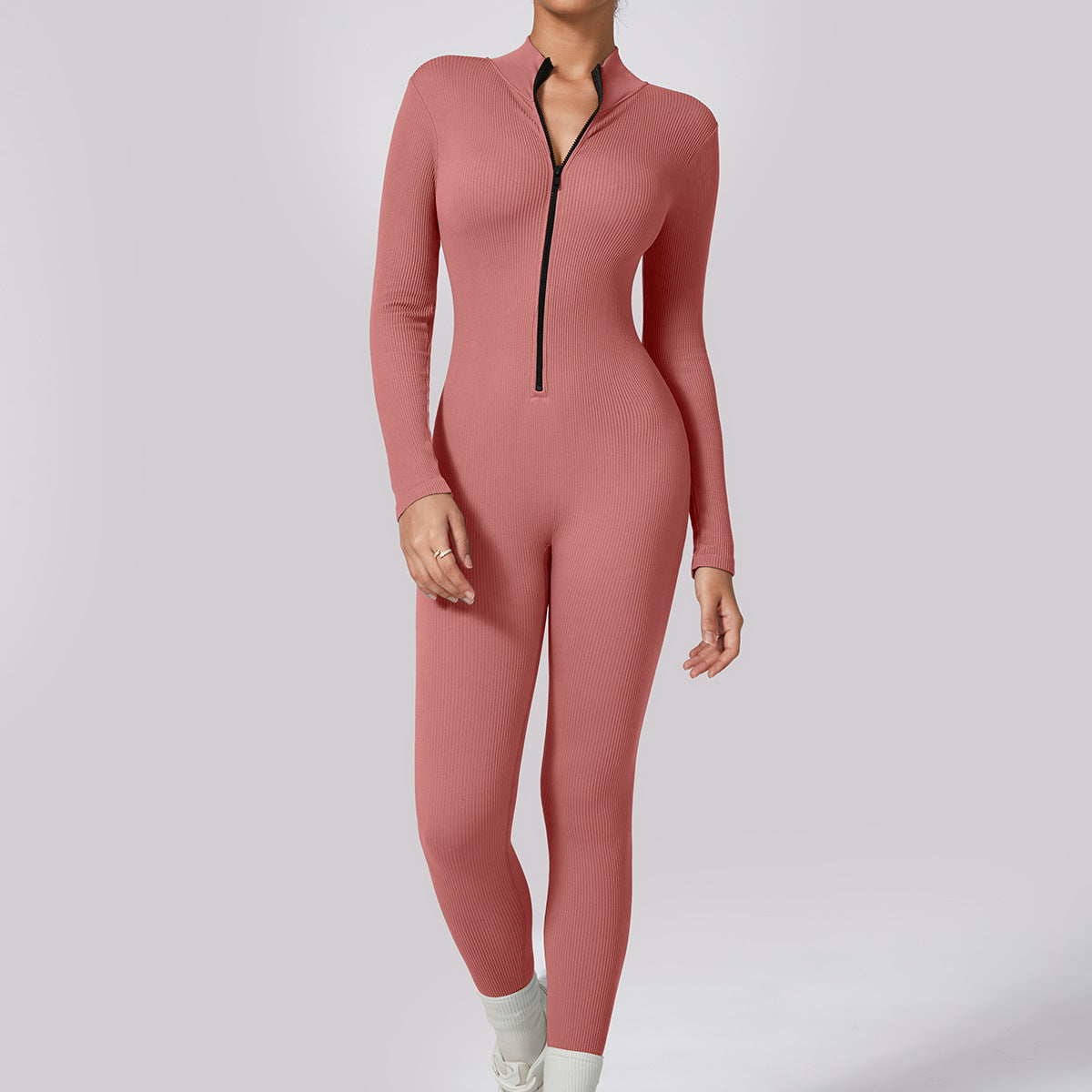 Quick Dry High Elastic One Piece Women's Yoga Jumpsuit with Zipper ly Designed for Fitness Comfort and Style