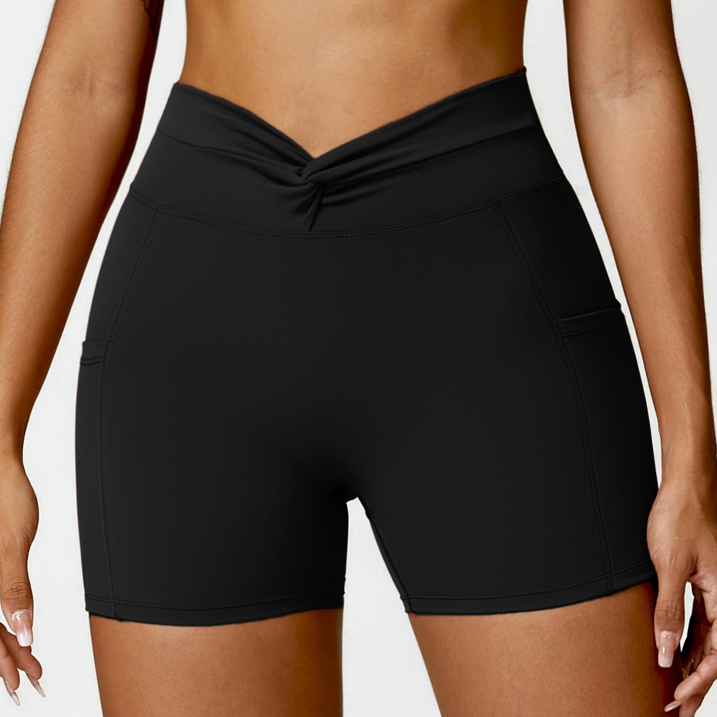 Pocketed High Waisted Yoga Shorts for Women Lifted Fit for Running and Gym Workouts Comfy Activewear 8528