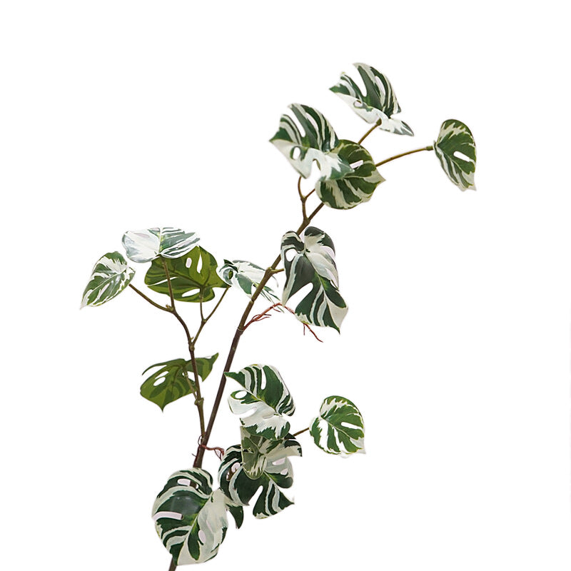 High-Quality Nordic Style Faux Green Plant Leaves Stem with Roots - Perfect for Home Décor, Floral Arrangements, and Decorative Wall Accessories