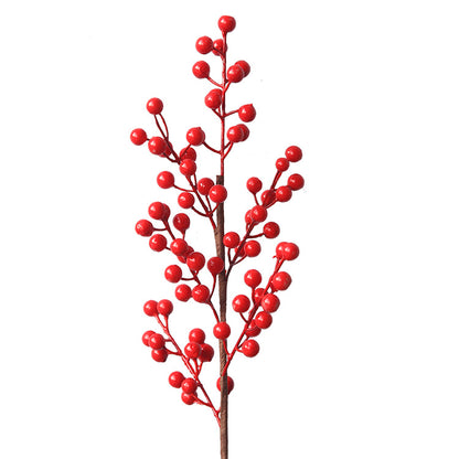 6 Branch Red Winterberry Faux Christmas Fruit Arrangement - Perfect for Holiday Home Décor and Festive Celebrations