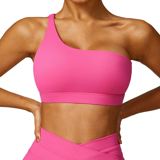 Women s Quick Dry Asymmetrical One Shoulder Yoga Sports Bra for Fitness Running and Active Lifestyle Model 8578