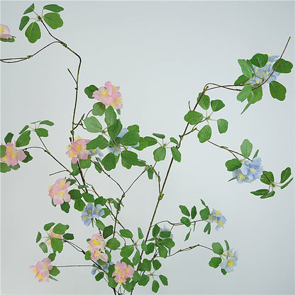 Realistic Artificial Flower Vine - Natural Dried Floral Arrangement with Cherry Blossom Accents for Home Décor, Wedding Styling, and Photography Props