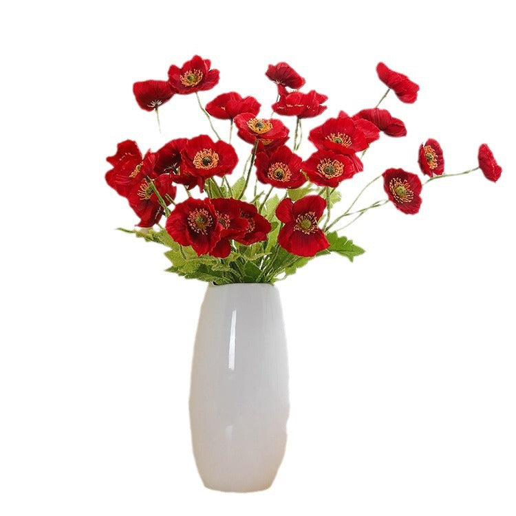 Exquisite Icelandic Poppy Floral Decoration - High-Quality Faux Silk Flowers for Exceptional Home and Living Room Décor, Soft Velvet Finish, Perfect for Picnics and Elegant Displays