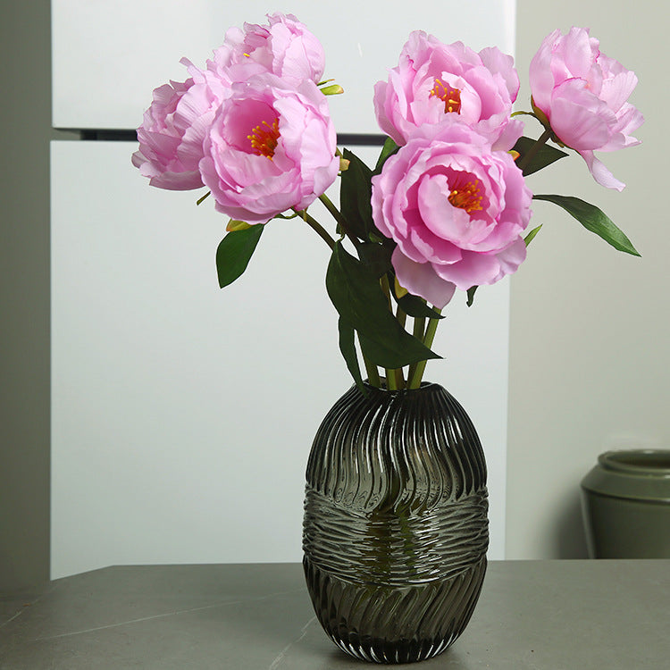 Elegant French Romance Faux Flowers - Beautiful Single Stem Hibiscus Peony for Home Décor, Living Room Arrangement, and Garden Design