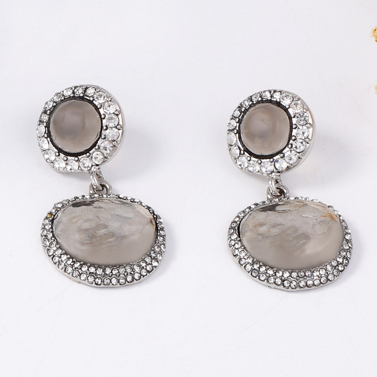 Trendy Vintage-Inspired Geometric Button Earrings - Unique Alloy Design for Effortless Style and Versatile Everyday Wear