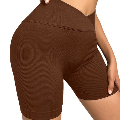 Seamless Criss Cross V Waist Yoga Shorts for Women High Waisted Butt Lifting Outdoor Fitness and Running Training for Active Lifestyle