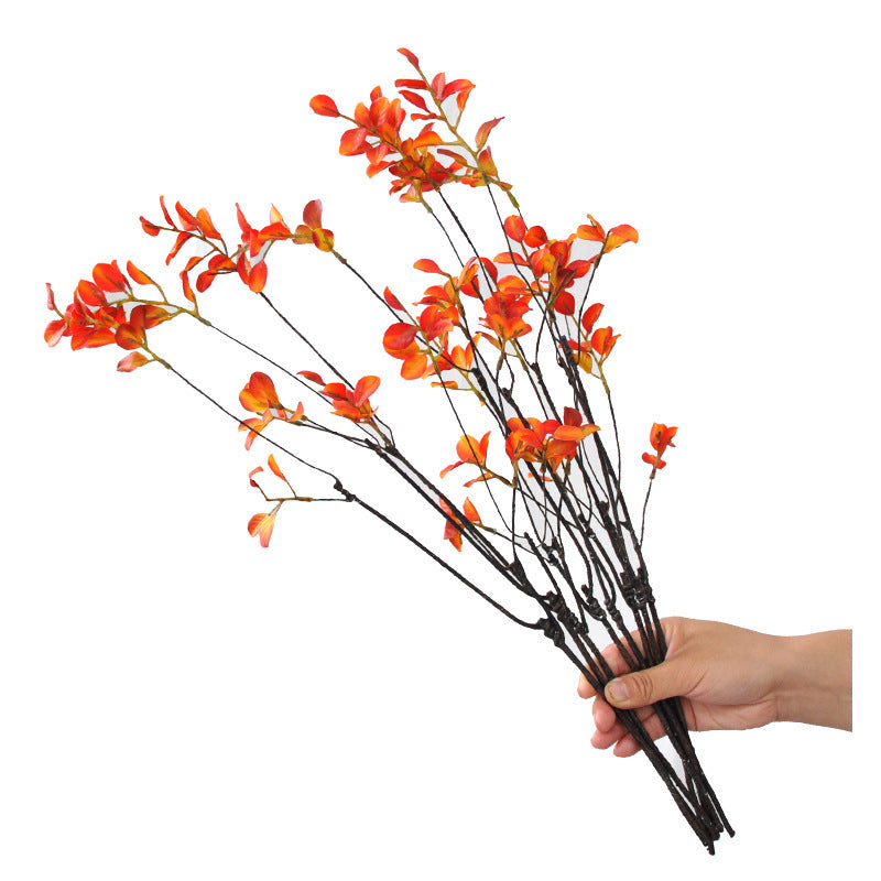 Stunning 57cm Artificial Red Maple Leaf Branch - Luxurious Faux Autumn Decor for Home with Realistic Dried Vines, Perfect for Elegant Floral Arrangements