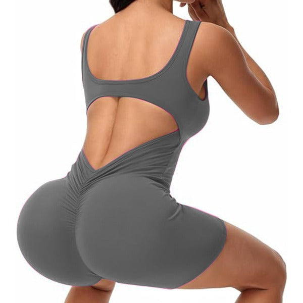 Seamless Knitted V Waist Bodysuit for Women High Elasticity Butt Lifting and Figure Flaunting Workout Apparel