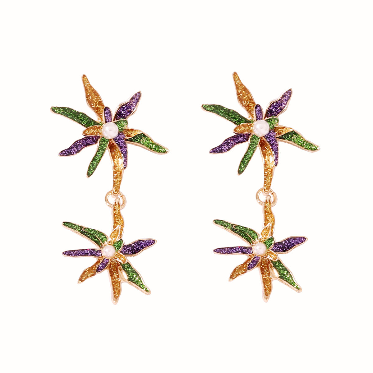 Versatile Floral Geometric Earrings for Women - Perfect for Festivals, Everyday Wear, and Special Occasions
