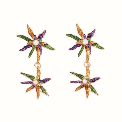 Versatile Floral Geometric Earrings for Women - Perfect for Festivals, Everyday Wear, and Special Occasions