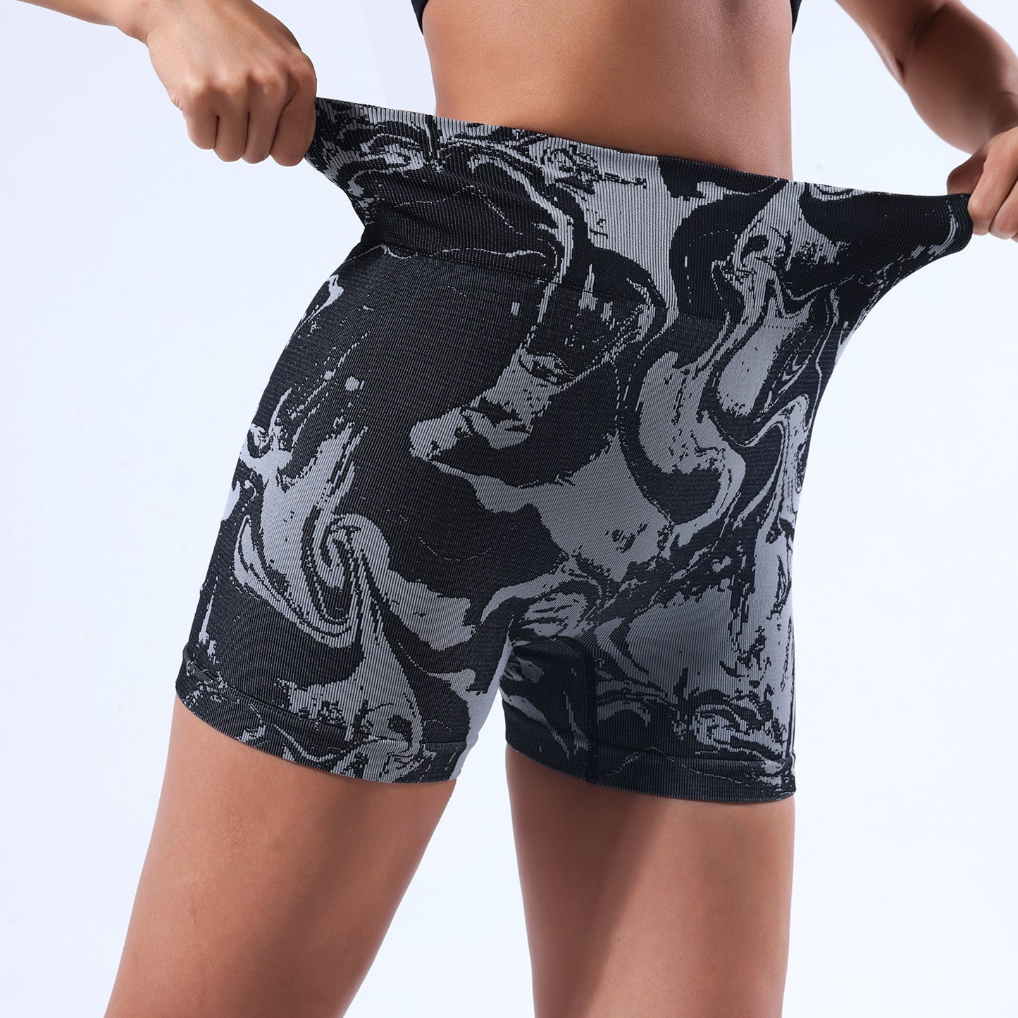 High Waisted Yoga Shorts for Women European Floral Print Tummy Control and Peach Lift Design for Comfort and Fitness Performance