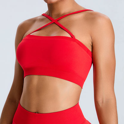 Seamless Yoga Sports Bra Wrap Top with Beautiful Back Design for Comfort and Support in Your Fitness Journey