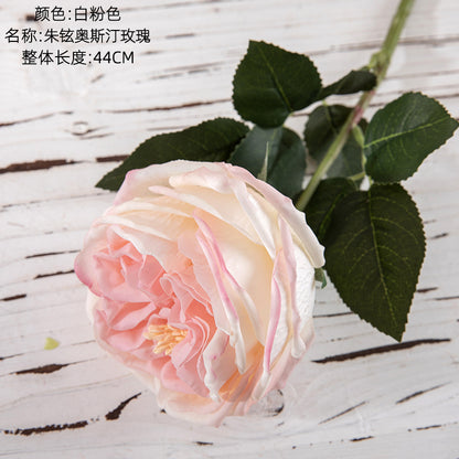 Austin Realistic Touch Moisturizing Faux Rose Flower - Lifelike Green Plant for Wedding Decorations, Events, and Home Décor - Model MW59902