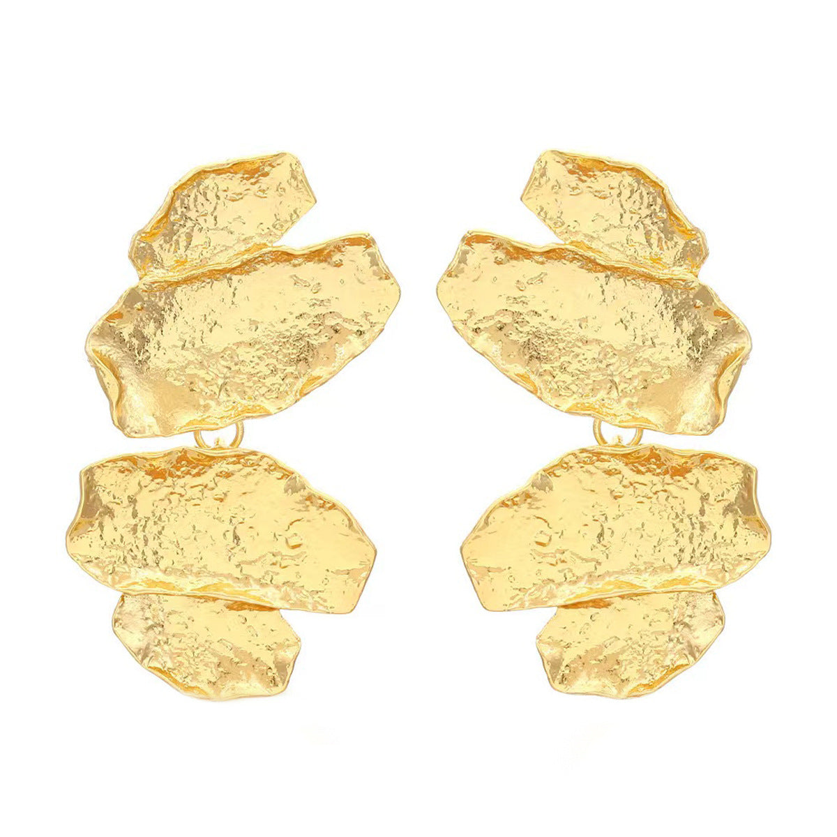 Chic Vintage French-Inspired Gold Earrings – Elegant Lightweight Luxury Studs Perfect for Unique Style