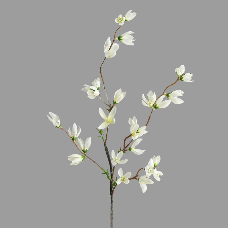 Realistic Miniature Magnolia Artificial Flowers for Living Room Decor - Perfect Floral Arrangements for Hotels and Vacation Rentals