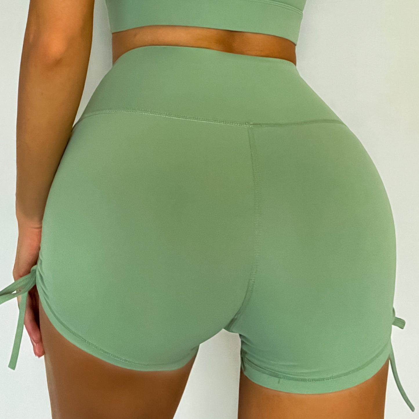 Women's Summer Peach Butt Dance Workout High Waist Stretchy Shorts with Drawstring for Yoga and Fitness