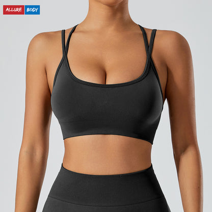 Summer Cross Back Sports Bra for Women and Supportive Activewear for Running Yoga and Fitness Comfortable Shock Absorbent Design for Maximum Movement