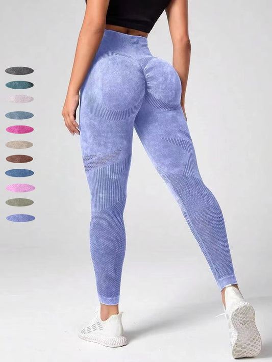 High Waisted Seamless Butt Lifting Yoga Pants Sand Washed Soft Finish Leggings for Comfort and Style