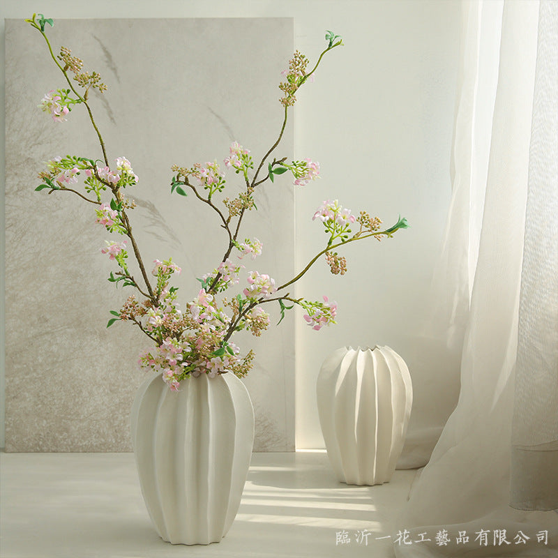 High-End Artificial Snow Willow Floral Decoration - Elegant Faux Flowers Perfect for Living Room & Dining Table Centerpieces, Ideal for Photography Props