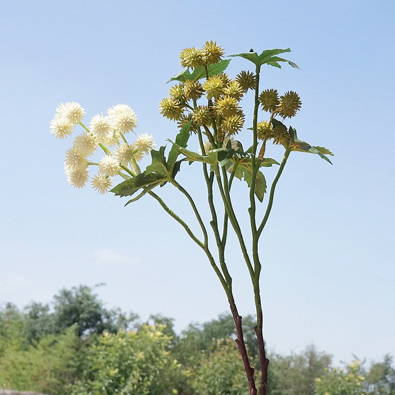 Elegant Artificial Castor Bean Floral Arrangement – Nordic Style Small Branch Multi-Head Decorative Faux Flowers for Home Decor and Wedding Celebrations