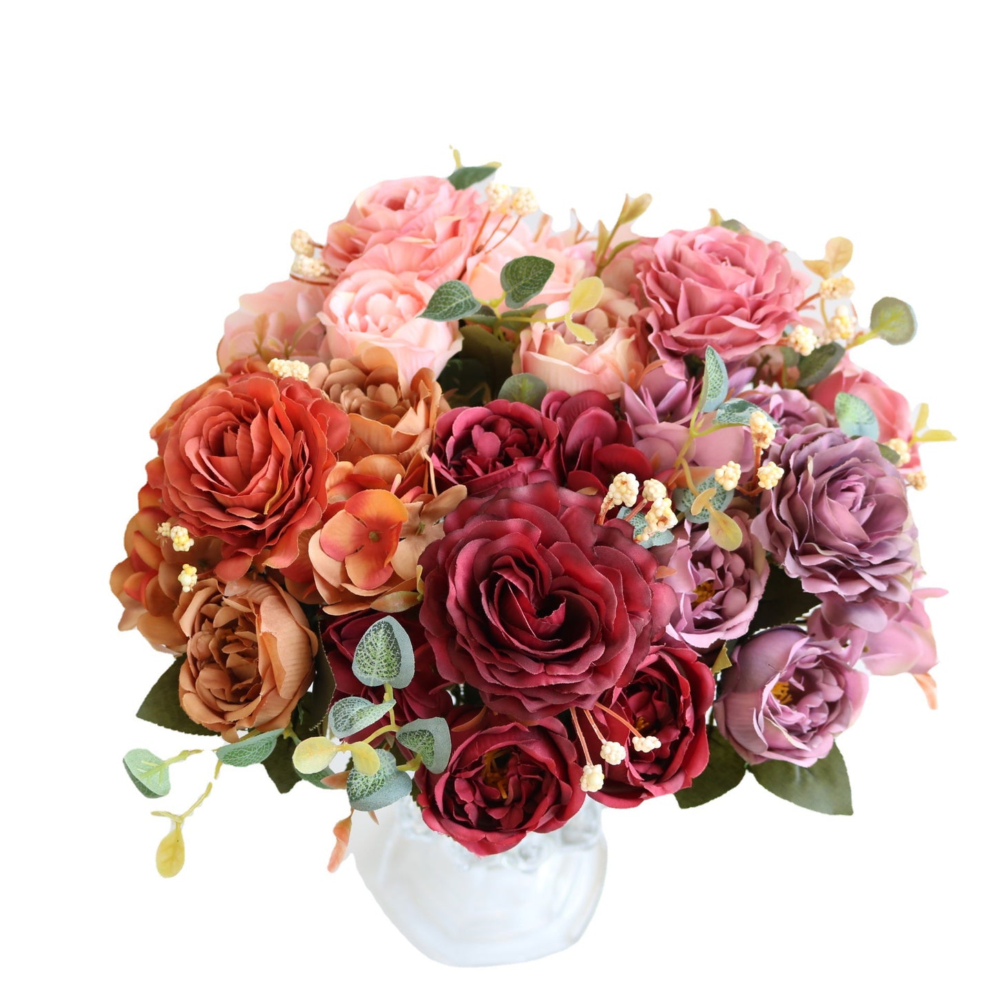 Romantic French Style Hydrangea and Peony Rose Artificial Flower Bouquet – Perfect Home Decoration for Dining Tables and Wedding Celebrations