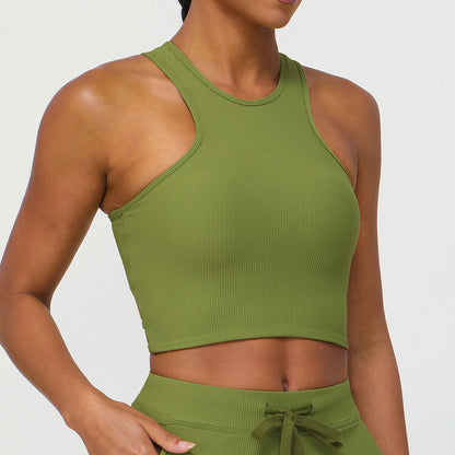 Cross Back Strappy Sports Bra and Yoga Top with Removable Padding for Running Fitness and Pilates