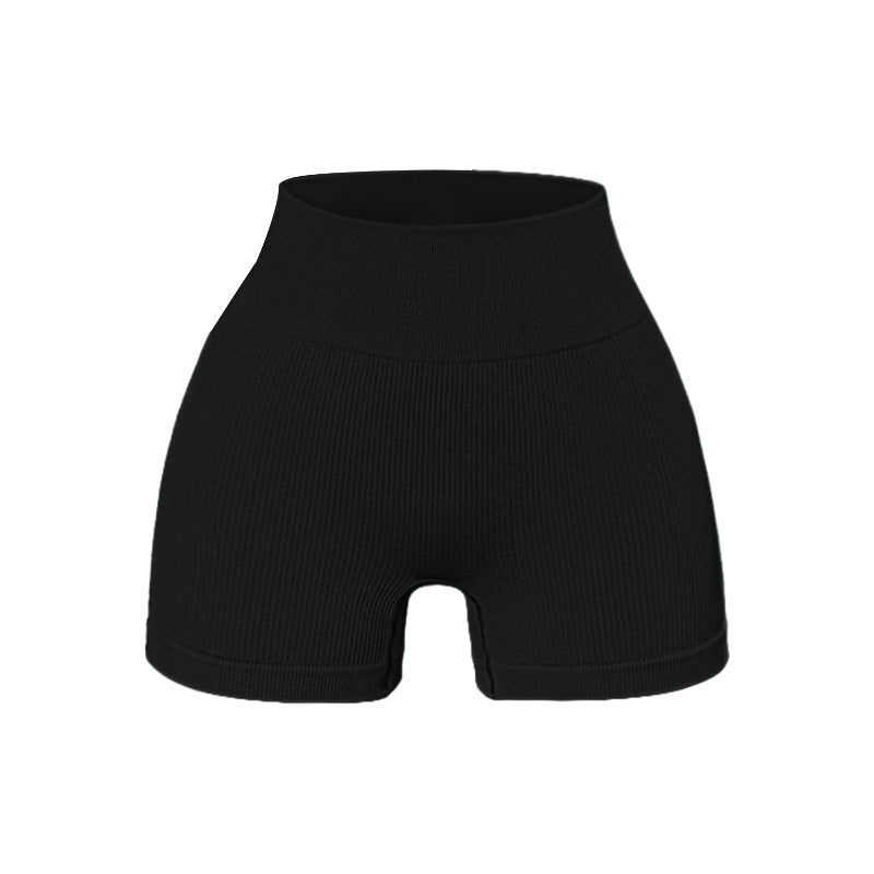 High Waisted Seamless Ribbed Yoga Shorts for Women for Fitness Running and Stretching